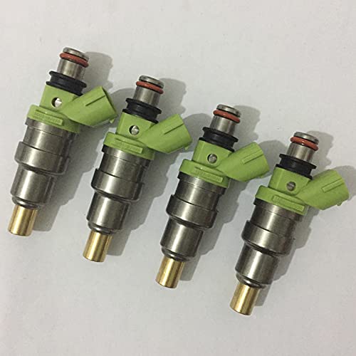 BAWAQAF Fuel Injector Nozzle, for Nissan Skyline GT R 200SX, for Mitsubishi Lancer EVO 1 9, for Mazda RX 7, 4X 1001 87096 Flow Matched Green 800cc Sard Fuel Injector