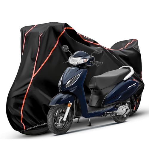 Image of Badass Moto ATV Covers Waterproof Outdoor Heavy Duty, Rip-Resistant, Night-Reflective Quad Cover, 4 Wheeler Cover, ATV Accessories Fits Can am, (Black with Red Piping, Activa)