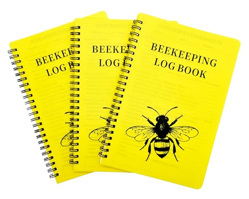 LIKAGI Waterproof Beekeeping Log Book, 3 Pack Beehive Inspection Logbook, A5 Beekeeping Record Journal, Hive Tracking Notebook, Ideal Gift for Beekeepers, 100 Pages