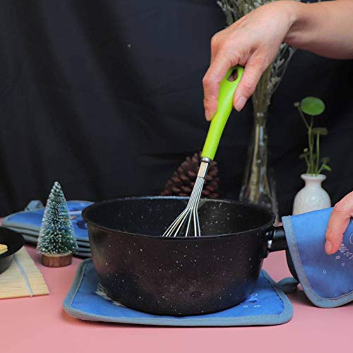 Win Change Heat Resistant Potholders Hot Pads-6 Kitchen Pot Holders Set With 2 Pan Hot Handle Holders Trivet For Cooking And Baking,With Recycled (Christmas Snow Blue, 8) #TOP6