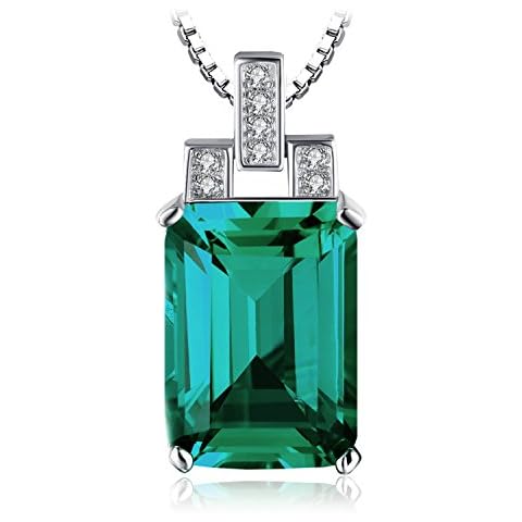 JewelryPalace Collar Mujer Plata con Esmeralda Verde Simulado Cover