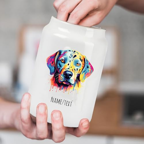 Tierisch-tolle Geschenke Große Multicolor Leckekerlidose | mit Hundemotiv (über 90 Rassen verfügbar) und deinem Wunschnamen | Personalisiert | Hygienische Futter Aufbewahrung | (Dalmatiner)
