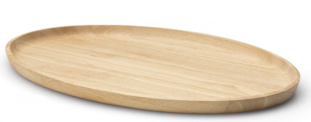 Plateau de service oval Continenta en bois noble de 23,5 cm