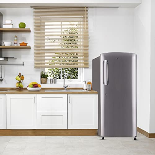 Image of LG 215 L 4 Star Inverter Direct Cool Single Door Refrigerator (GL-B221APZY, Shiny Steel), Free 1 Year Extended warranty