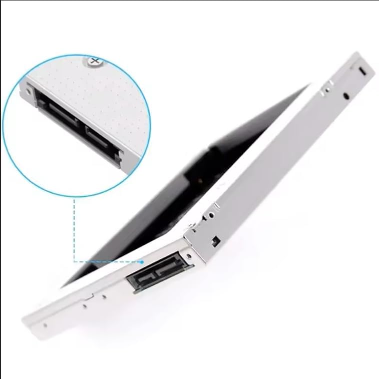 Universal 12.7mm HDD SATA III Hard Drive Caddy for Laptop CD / DVD-ROM Optical Bay, 2.5'' 2nd SSD Disk Drive Adapter Compatible with HP DELL Thinkpad Sony Toshiba ASUS Fujitsu Acer