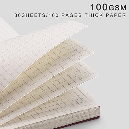 EMSHOI Graph Paper Spiral Notebook 5.7" x 8.22" - 4 Pack 640 Pages 100gsm Thick Grid Paper, A5 Graph Paper Notebook, Plastic Hardcover Journals for Writing Engineering Graphing Work School Supplies 3 41oO2JyIapL