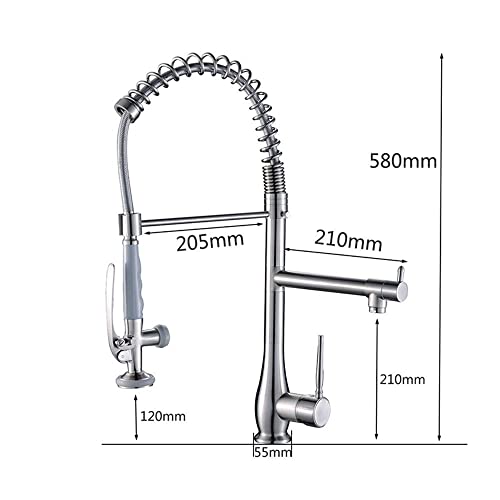 Grifo de cocina de cobre con acabado trefilado premium y diseño de resorte 3