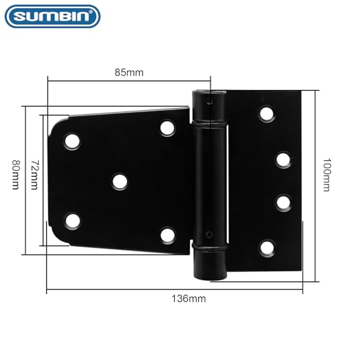 SUMBIN 4 Pack Heavy Duty Gate Hinges 3-1/2" Black Iron Shed Door T Hinges for Barn Wood Fence Screws by SUMBIN - Used condition - Image 6