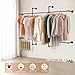 GCCSJ Industrial Pipe Clothing Racks, Rustic Black Industrial Pipe Clothes Rack Design Wall Mounted, Iron Pipe Garment Rods with Five Hanging Rods, Clothing Rack, Perfect for Retail Display or Home