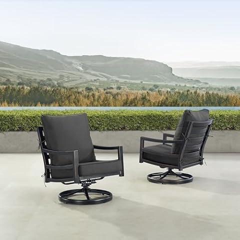Oakland Living Black Aluminum Swivel Rocker Chairs Cover