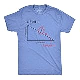 Find X Math Shirt – Funny Geometry Triangle Equation Tee – Sarcastic Graphic for Teachers, Students, and Nerds – Novelty Algebra Joke T-Shirt for Men or Educators - Blue M