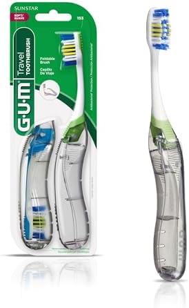 Sunstar 153V GUM Travel Toothbrush, Multi-Level Antibacterial Bristle, Value Pack