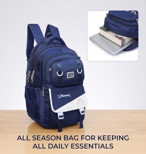 Image of ADSON kawaii Girls Travel School Bag|Backpack Of Large Capacity Aesthetic Stylish Girls Korean Laptop Bag Rucksack for School |College Bags Cute Bookbag for Teens Water Resistance 18 Inches
