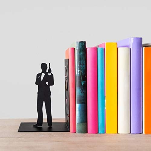 Balvi - Secret Agent decorative metal bookend in black colour. Original design