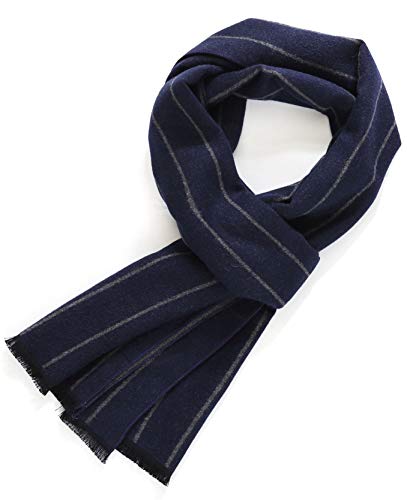 FULLRON Mens Winter Warm Scarf Long Soft Navy Scarves