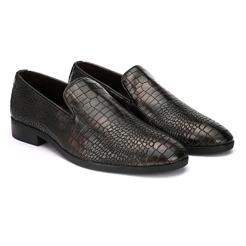 Image of San Frissco Mens Bm 2022 San Frissco Men's Loafers Handcrafted Casual Slip On Shoes Textured Upper /Soft Cushioned Footbed with TPR Sole /Comfortable Lightweight Flexible for Party, Office 9 (Copper)