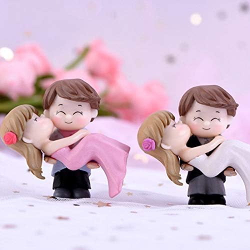 TOYANDONA Couple Cake Toppers, 2 Pairs Hugging Couple Figurine Wedding Cake Decoration, Couple Doll Statues for Car Dashboard Decoration, Home Decor, Wedding Anniversary Accessories