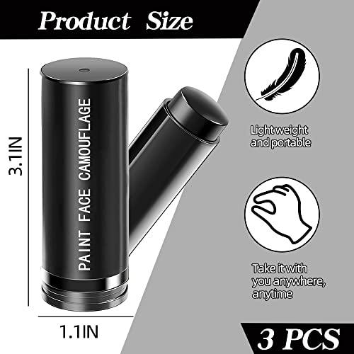 image for AMIFANS 3 Pcs Football Stick Eye Black Face Paint Stick Eye Black Stic