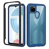 KERUN Coque pour Realme C21Y / Realme C25Y Étui, Housse de Protection Complète à 360°, Transparente Ultra-Mince en Silicone PC/TPU, Coque protectrice Détachable Antichoc Solide et Durable.Bleu foncé