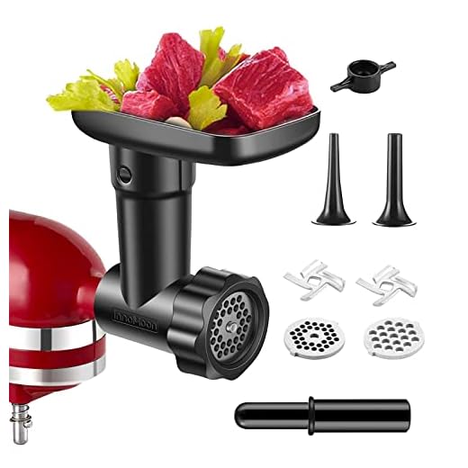 InnoMoon Food Meat Grind Attachment Accessory for KitchenAid Stand Mixer- Included 2 Sausage Filler Tubes