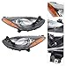 For 2011 2012 2013 2014 Mazda 2 Halogen Headlight Assembly Driver&Passenger Sldes Headlamp Replacement Clear Lens Headlight (Left+Right)