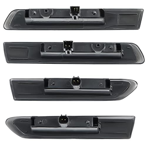 Kuafu Side Marker Light Compatible With 2004-2008 Honda Acura Tl Base Models Side Marker Lamps Reflectors Front Rear 4Pcs White Led - Smoke Lens+ White Led #TOP6