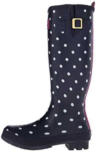 Joules Welly Print, Botas Altas Mujer, Navy Spot, 41 EU
