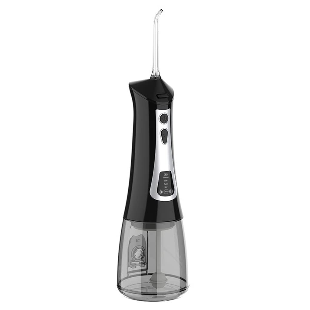 Kanduo JSY Irrigador Bucal Flossers de Agua for Dientes, Hilo Dental eléctrico inalámbrico, irrigador Oral for el hogar con 4 Modos Eléctrico Portátil (Color : Nero)