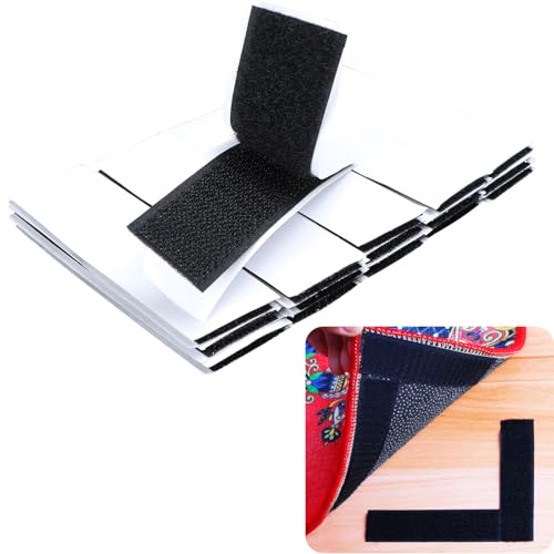 15 Sets Removable Rug Gripper - 1 x 4 Inch Velcro Strips
