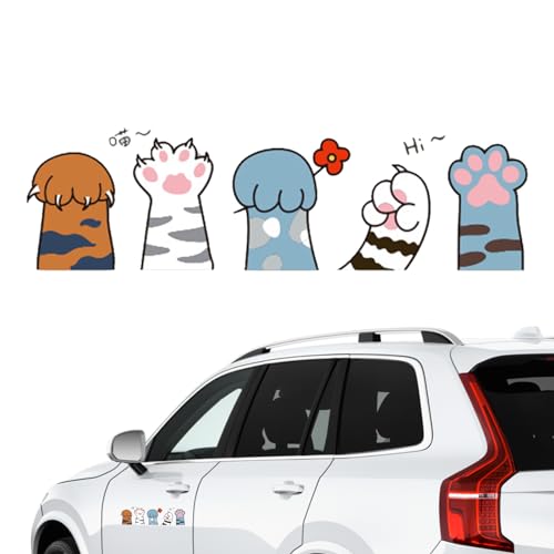 Decalques de patas de gato para carros - Decalques de janela fofos com tema de gato - Com teste padr