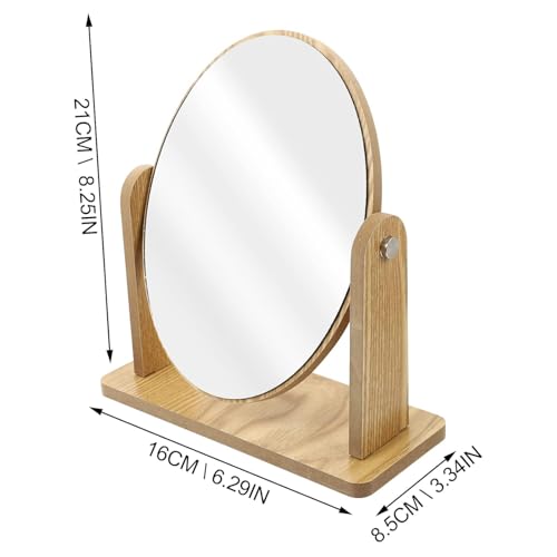 Image of Elegant Mirror with Stand for Vanity Table, Large Makeup Mirror with Adjustable Angle and Sturdy Base, Perfect for Dressing Room, Bedroom, or Bathroom Decor (1, Round)