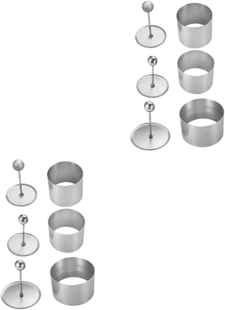 Garneck 6sets Stainless Steel Onigiri Maker Round Sushi Rice Ball Mold Diy Sushi Making Tool for Home Use