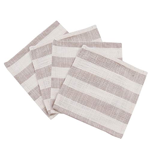 Beige And White Linen Cloth Cocktail Napkins Set Of 12, Kitchen Plaid Napkins For Dinner, Washable Reusable And Durable 6"X6" Koffota… #TOP16