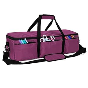 LUXJA Carrying Case Compatible with Cricut Explore Air (Air2) and Maker, Foldable Bag Compatible with Cricut Explore Air (Air2) and Supplies (Bag Only), Burgundy