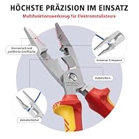 KNIPEX Elektro-Installationszange, VDE-geprüft 200 mm, 13 86 200 – Ansicht 3