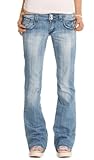 bestyledberlin Damen Jeanshosen, Hüftige Regular Fit Jeans, Basic Boot-Cut Jeans j06x 38/M