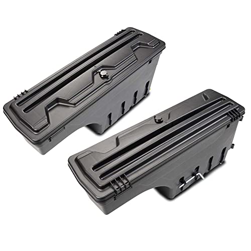 Pit66 Lockable Truck Bed Storage Toolbox, Compatible With 2002-2018 Dodge Ram 1500 2500 3500, Swing Box Case, Drawer Driver+Passenger Side, 2Pcs #TOP6