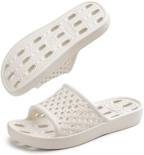 Xomiboe Shower Shoes For Men Women, Quick Dry Bathroom Slippers White EU37 — view 6