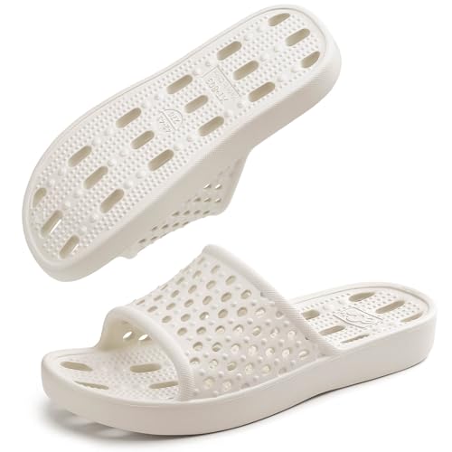 Xomiboe Shower Shoes For Men Women, Quick Dry Bathroom Slippers White EU35 by Xomiboe - Used condition - Image 7