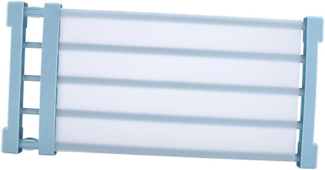 Angoily Retractable Storage Rack Shelf 50-80cm No Drill Wardrobe Organizer Expandable Closet Shelf Easy Installation for Cupboard and Shoe Cabinet Light Blue