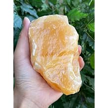 Extra Large Orange Calcite Rough Natural Stones, Jumbo Raw Calcite Orange Crystals 2-3 Pounds