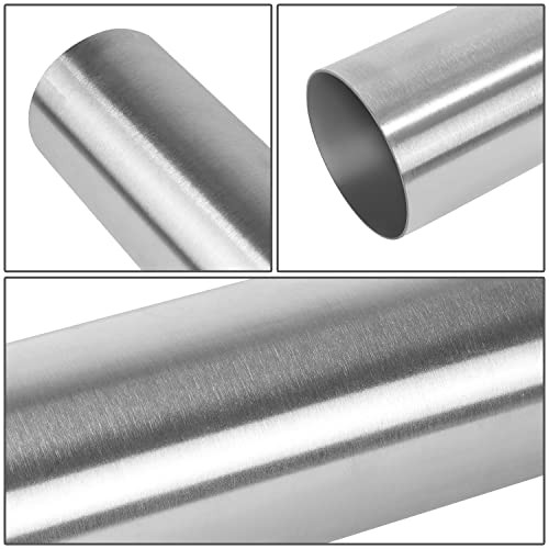 Image of DNA MOTORING ZTL-PP-25-0-SS 18 Inch Straight Tube DIY Stainless Steel Exhaust Tubing,2.5 inch OD,Universal Fit,Polished Finish