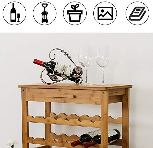 Miniatura 6 de Kinsuite Estante modular de bambú para almacenamiento de vino, estantes de exhibición para almacenar botellas en casa, estante de vino de 36