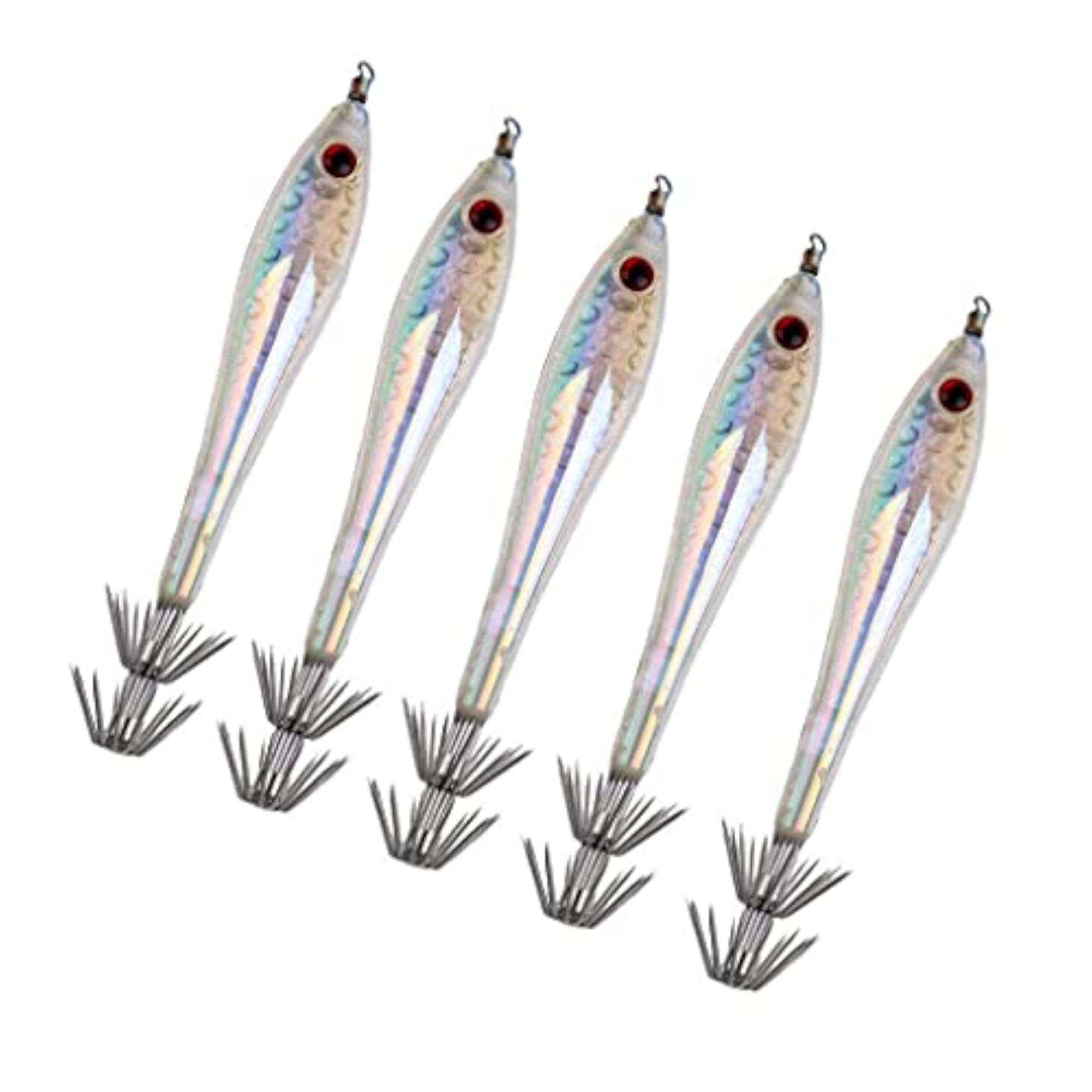 Imported 15Pcs Fishing Squid Jig Hook Tackle Set