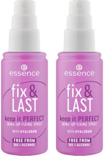 Essence Cosmetics Spray Fijador De Maquillaje Fix & Last Keep It Perfect, Fijación, Natural, Rociado, 50 ml (Paquete de 2)