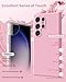 CUZMIGO Silicone Case Compatible with Samsung Galaxy S24 Ultra, Slim Fit Premium Liquid Silicone Shockproof Phone Cover, Upgraded Camera Protection and Microfiber Lining, Chalk Pink