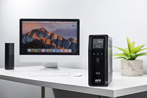 APC UPS BR1500MS, 1500VA Sine Wave UPS Battery Backup & Surge Protector, Backup Battery with AVR and LCD Display, 2 USB Charging Ports, Uninterruptible Power Supply, APC Back-UPS Pro Series (Renewed) - Thumbnail 4