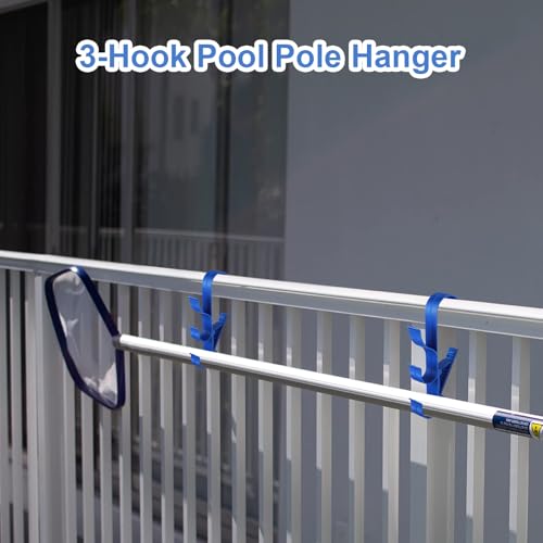 Jingyash Porte-Perche De Piscine Bord De Bassin | Crochets Porte-Perches Pour Piscine - 2 Pièces Support De Rangement Poolside Pour Étançons Télescopiques Sacs Serviettes Outils Filets Épuisettes – vue 9