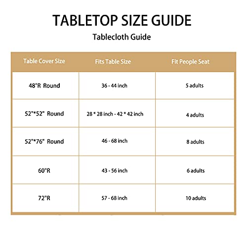 LUSHVIDA Round Waterproof Table Cover Elastic Vinyl Fitted Tablecloth Elastic Edged Plastic Table Cloth (Champagne, Best for Up to 57"-68" Round) by LUSHVIDA - Image 6
