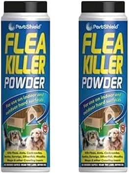 SDMAX Flea Killer Powder, Crawling Insect Killer, Fleas Protection Spray, Easy to Use, Ideal for Pet Beds, Carpets and Furnishings, Indoor Outdoor Use, 200g 2 Pcs